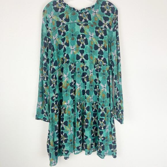 Knox Rose Dresses & Skirts - Knox Rose Dress Womens XL Tiered Ruffle Boho Floral Peasant Long Sleeve Rayon